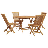 Garden Dining Set Folding 5 pcs Brown Solid Teak wood 3385967