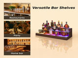 LED Lighted Liquor Bottle Display Shelf, 37 Inch Bar Display Shelf, DIY Illuminated Bottle Shelf T3272P475049