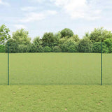 Welded Wire Fence with Posts 50 x 1.4 m PVC-Coated Steel Green 3336524