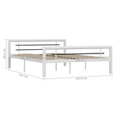 Bed Frame without Mattress White and Black Metal 120x200 cm 284546