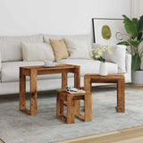 Nest of Tables 3 pcs Old Wood Engineered Wood 856678