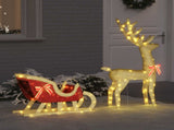 Reindeer Pull Sleigh LOVIISA 2 pcs 200 LEDs Warm White 42019082