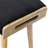 Black Velvet Tray Style Footstool IN1683