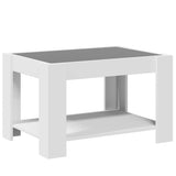 ZNTS Coffee Table with LED White 73x53x45 cm Engineered Wood 847546