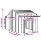Dog House with Roof 83x130x85 cm Galvanised Steel 4100915