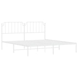 Metal Bed Frame without Mattress with Headboard White 180x200cm 373940