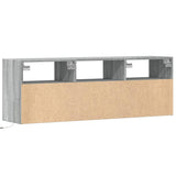 TV Wall Cabinet with LED Lights Grey Sonoma 130x31x45 cm 852346