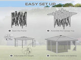 3 x 3 Pop Up Gazebo Party Tent with Solar-Powered LED Lights, Adjustable Event Shelter with T3398P323857
