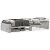 Bed Frame without Mattress Concrete Grey 100x200 cm Engineered Wood 849575