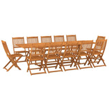 ZNTS 13 Piece Garden Dining Set 280x90x75 cm Solid Wood Acacia 3086993