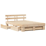 Bed Frame with Headboard Brown 150 x 200 cm Solid Pine Wood 3382271