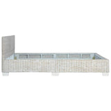 Bed Frame without Mattress Grey Natural Rattan 160x200 cm 283092