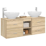 Bathroom Furniture Set 3 pcs Sonoma Oak 49.5 x 44.5 x 65 cm 3405901