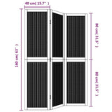 ZNTS Room Divider 3 Panels Brown Solid Wood Paulownia 358813