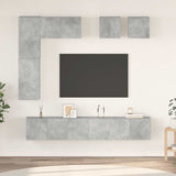 8 Piece TV Cabinet Set Concrete Grey Engineered Wood 3079124