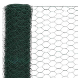 Chicken Wire Fence Steel with PVC Coating 25x1.2 m Green 143260