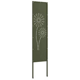 Garden Privacy Screen Olive green 32 x 140 cm Cold-rolled steel 876234
