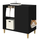 Cat House Black 72 x 42.5 x 70 cm Engineered Wood 8000681