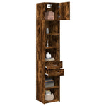 Slim Storage Cabinet Smoked Oak 40x42.5x225 cm Engineered Wood 3281284
