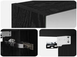 Bathroom Mirror Cabinet Black Oak 70 x 14.5 x 70 cm 889088