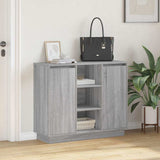 LED Sideboard Grey Sonoma 90 x 32 x 75 cm Engineered Wood 869687