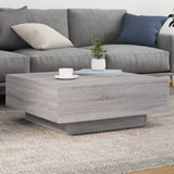 Coffee Table with LED Lights Grey Sonoma 80x80x31 cm 836593