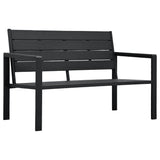 ZNTS Garden Bench 120 cm HDPE Black Wood Look 47878