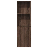 Narrow Bathroom Cupboard with Wheels Brown Oak Engineered Wood 855301