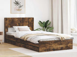 Bed Frame with Storage and Headboard Smoked Oak 90 x 200 cm 3414339