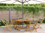 5 Piece Garden Dining Set Grey Polypropylene and Solid Wood 3281782