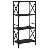 Bookcase 4-Tier Black 59x35x132 cm Engineered Wood 837617