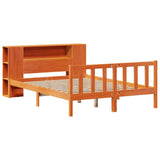 Bookcase Bed without Mattress Wax Brown 150x200 cm King Solid Wood Pine 3321672