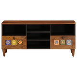 TV Cabinet with Drawer Walnut 100 x 33 x 46 cm Solid Mango Wood 4018242