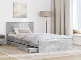 Bed Frame with Drawer Concrete Grey 90 x 190 cm Engineer Wood 3410752