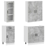 Kitchen Unit PORTO 8 pcs Concrete Grey Engineered Wood 3438424