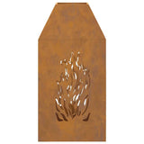 Fire Pit Brown 50 x 50 x 100 cm Weather Steel 858991