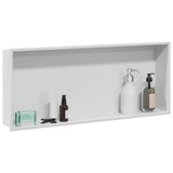 Shower Niche White 75 x 30 x 9.5 cm Stainless Steel 42012673