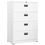 ZNTS Filing Cabinet White 90x46x134 cm Steel 336294