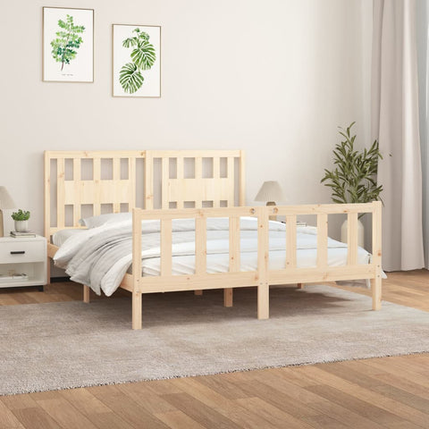 ZNTS Bed Frame without Mattress Solid Wood Pine 160x200 cm 3188176