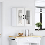 Kitchen Wall Cabinet with Glass Door Kalmar White Engineered Wood 853667