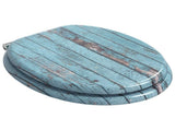 Soft-Close Toilet Seat Blue 44 x 38 cm MDF board 42027180