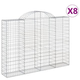 Arched Gabion Baskets 8 pcs 200x30x140/160 cm Galvanised Iron 3146158
