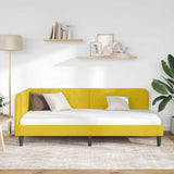 Corner Bed Frame with Headboard Yellow 90 x 200 cm Velvet 42016612