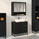 Bathroom Furniture Set 2 pcs Black Oak Engineered Wood 3402508