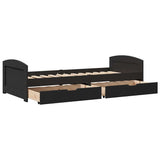 Day Bed with 2 Drawers without Mattress IRUN Black 90x200 cm 3314678