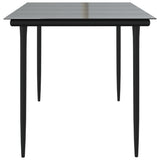 Garden Dining Table Black 160x80x74cm Steel and Tempered Glass 319279