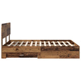 Bed Frame with Headboard Old Wood 140 x 190 cm Engineered Wood 3412380