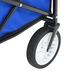 ZNTS Folding Hand Trolley with Canopy Steel Blue 147590