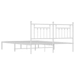 ZNTS Metal Bed Frame without Mattress with Headboard White 160x200cm 353589