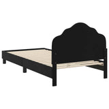 Children's Bed Frame with Headboard Black 90 x 190 cm Velvet 42010952